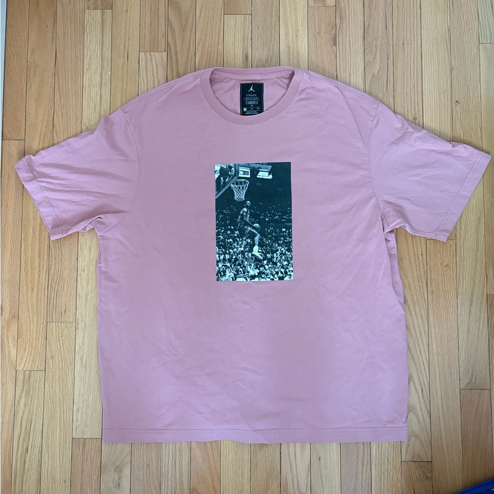 Union x Jordan Pink Graphic Tee – Size L